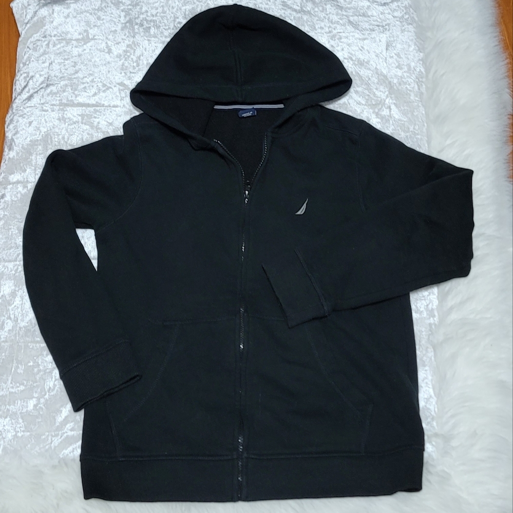 Nautica Black Boys Zip Up Hoodie